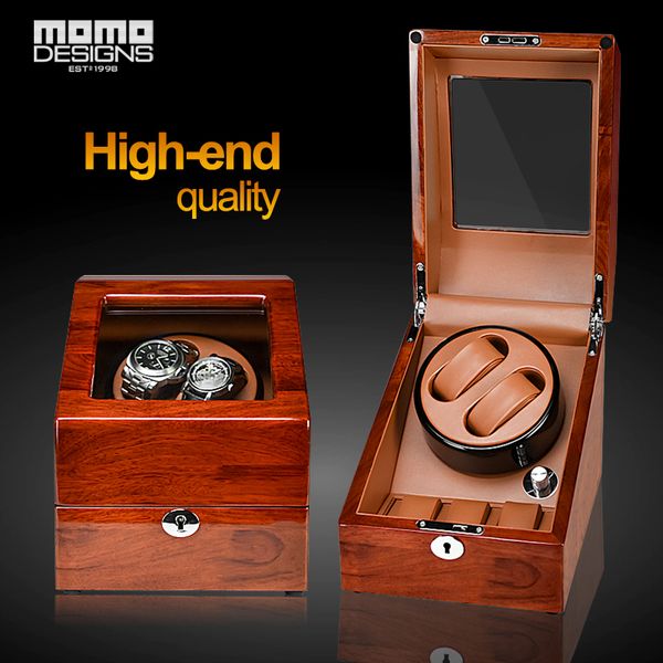 

high-end watch winder automatic watches box rosewood 2+3 watch sotrage mechanical rotating uhrenbeweger for men, Black;blue
