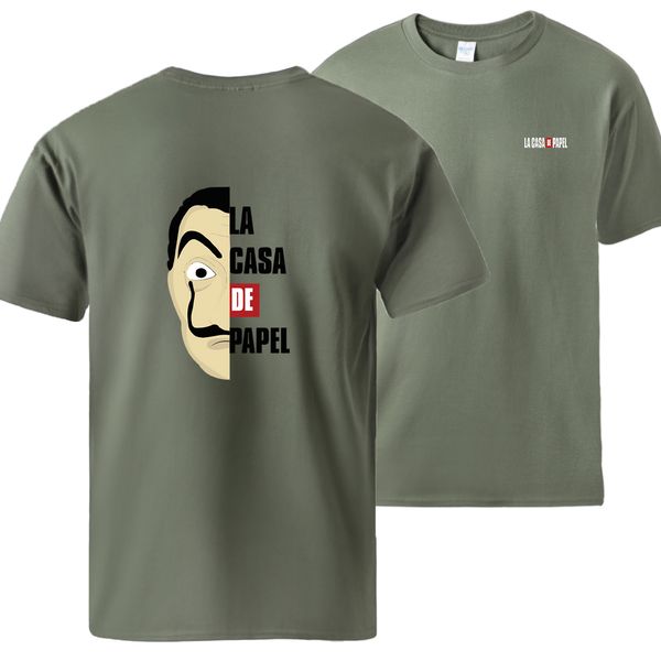 

mens la casa de papel tshirts mens summer short sleeve 100% cotton breathable soft t shirts 2020 man loose fashion tee