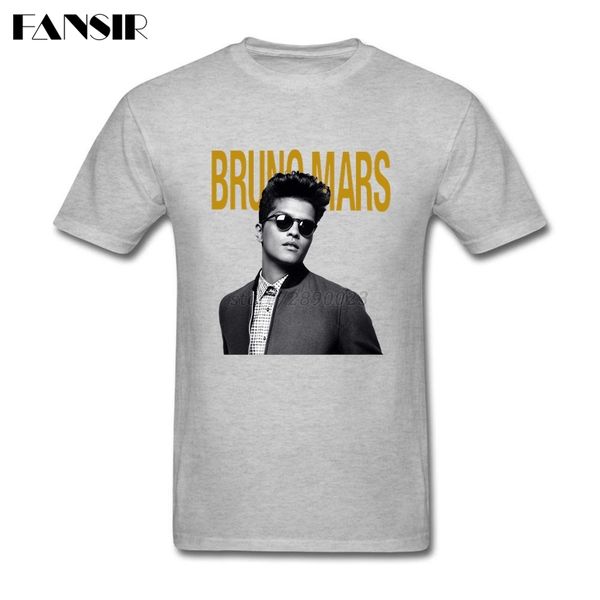 

cool t shirts male white short sleeve custom bruno mars singer guys tee men tshirt