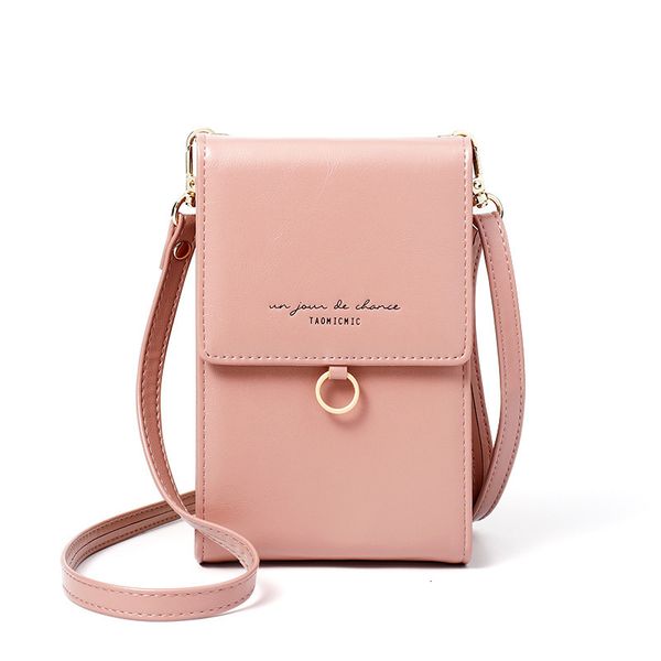 

women's fashion shoulder bag simple solid color long mobile phone bag messenger bag mini handbag