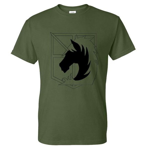 

men fashion anime attack on titan logo pattern print short sleeve straight t shirt shirt o-neck short sleeve tshirt cotton shirt