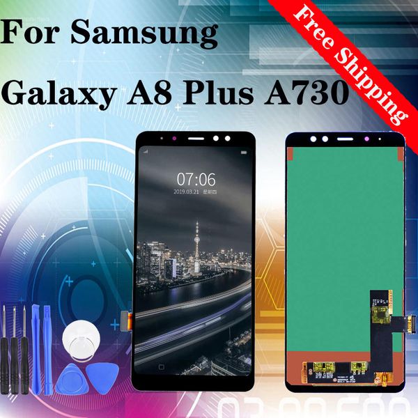 

super quality amoled for samsung galaxy a8 plus a8+ a730 a730f a730f a730x /ds lcd display touch screen dhl
