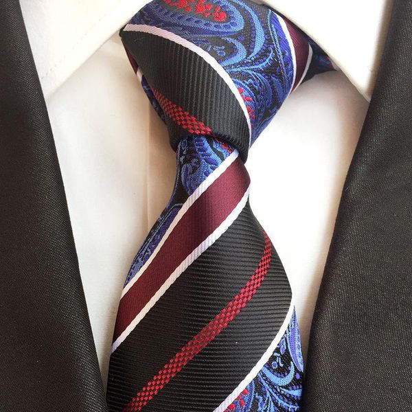 

off-the-shelf высокого конца жаккард tie 12 оптовая мужской галстук шт фабрика мужская бизнес полосатый 8см полиэстер шелковый whole2019 rci, Blue;purple
