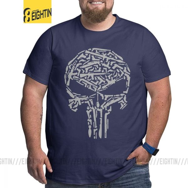 

men's t-shirt punisher arsena amazing pure cotton tees short sleeve fitness streetwear memento mori skull tall big fat t shirts