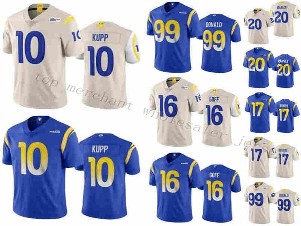 

16 jared goff los angeles ram jersey 99 aaron donald 20 jalen ramsey jerseys 17 robert woods jersey, Black;red