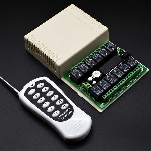 

remote controlers dc 12v 24v 12 channel relay module wireless rf control switch transmitter + receiver