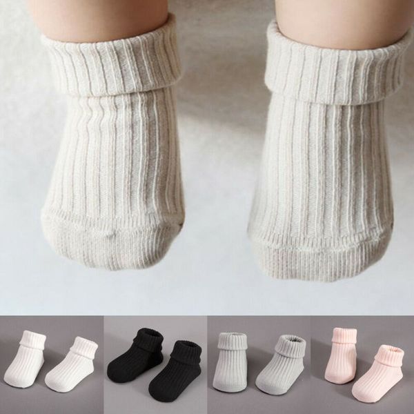 

socks baby boys girls anti slip cotton born infant toddler casual solid sock accessories, Pink;yellow