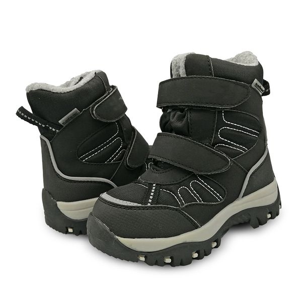 

boots 1pair waterproof boy wool snow winter warm leather ski children boot ,-40 or -30 degrees kid, Black;grey