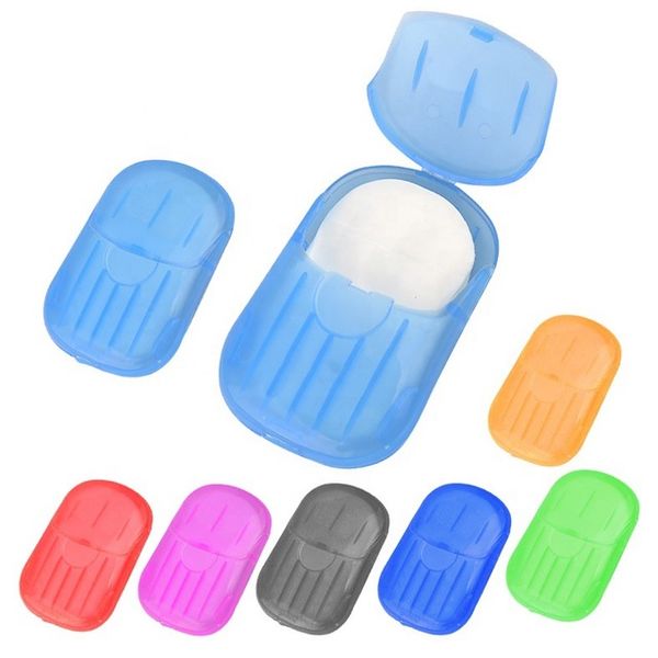 

disposable soap paper 20pcs/box portable hand washing tablet travel soap paper washing hand bath portable boxed foaming soap