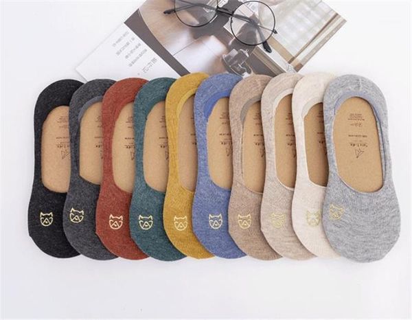 

designer socks cute cat embroidery womens invisible socks casual breathable womens underwear females clothing candy color womens, Black;white