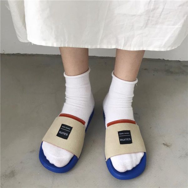 

swyivy flock casual shoes women slippers 2020 summer slides shoes woman beach slippers women flat platform sandale femme, Black