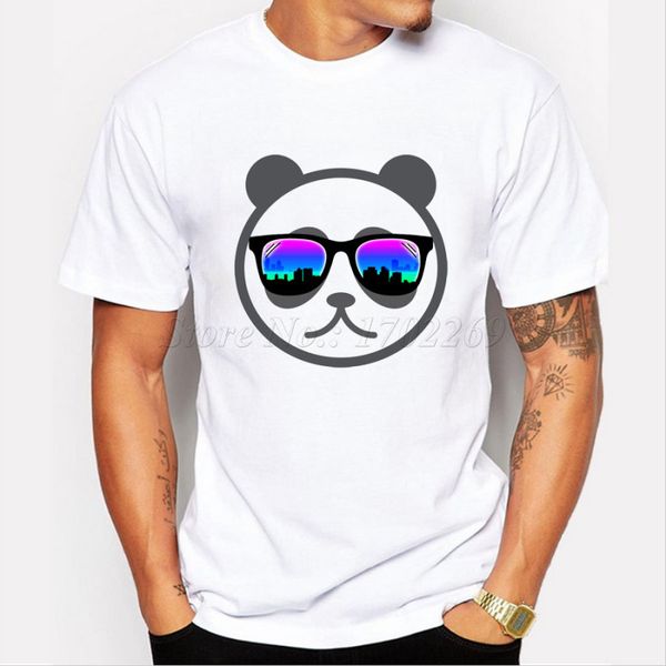 

new fashion cartoon panda printed men's customized t-shirt the mustachio/strong coffee funny design male hipster casual tee