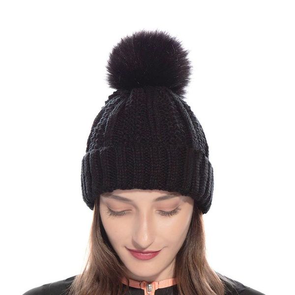 

winter hats for women knitted bonnet pompom hat bonnets for women casual beanies knitted hats beanie caps bonnets wholesale, Blue;gray