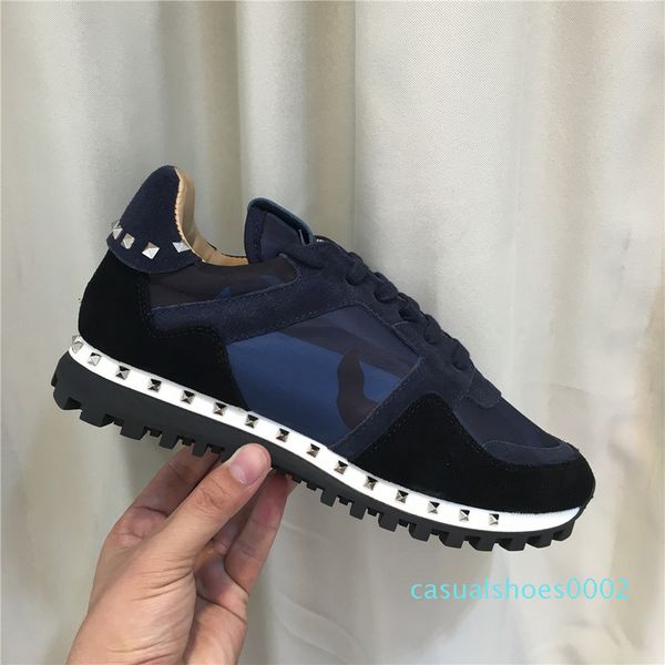 

original box] camo suede studded camouflage rock runner sneaker shoes for women,men stud casual r sale eu36-46 c02, Black