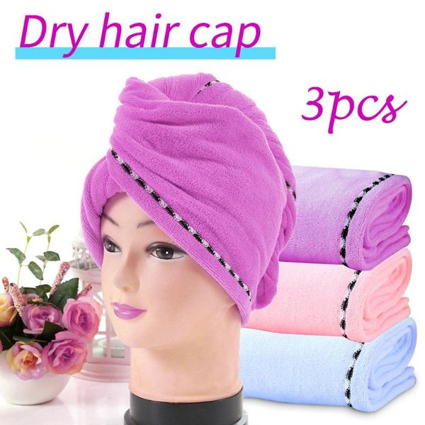 

shower caps super soft dry hair cap for fiber material 3 piece set of wrapped towel bathroom accessories