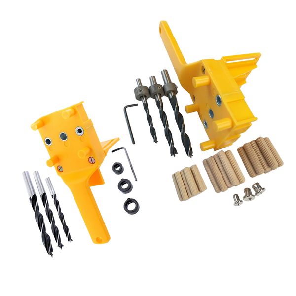 

2 sets woodworking dowel jig kit and dowel pins for joinery doweling plastic