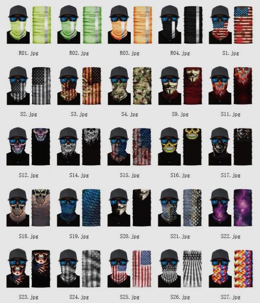 

us warehouse sport neck skull bicycle fishing magic scarf bandanas shield face mask headband bandana headwear ring scarf bicycle balaclava, Black