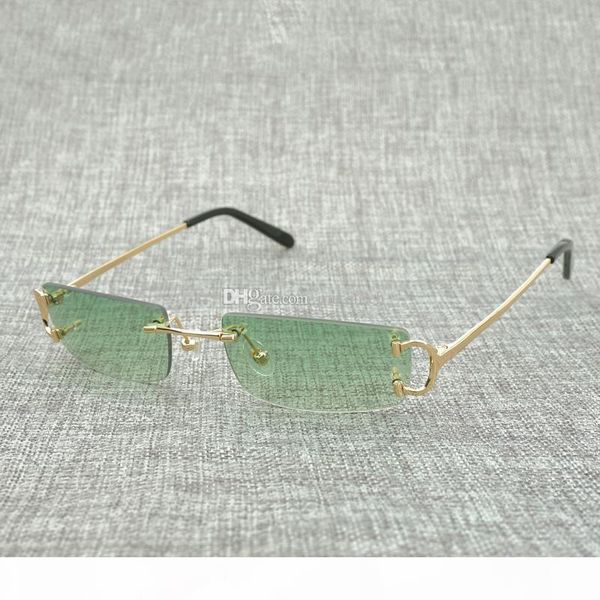 

small square rimless sunglasses men sun glasses frame outdoor tint color eyeglasses for decoration colorful choice eyewear shades 827, White;black