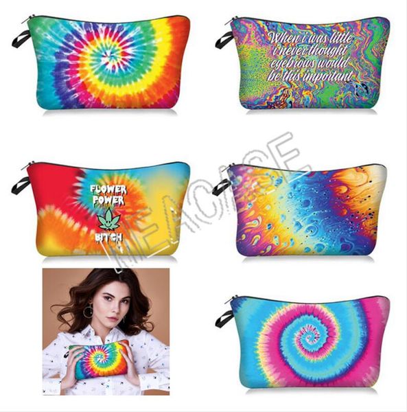 

женщины макияж косметические сумка сумки 3d мода tie-краситель письма сцепления сумка сумки сумка женская сумка для хранения туалетных прина, Black