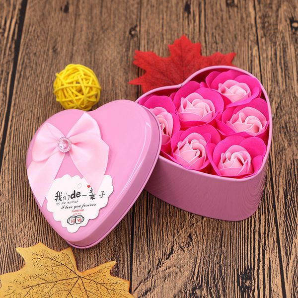 

heart shape doll birthday party sweet romantic candy iron box flower soap gift box