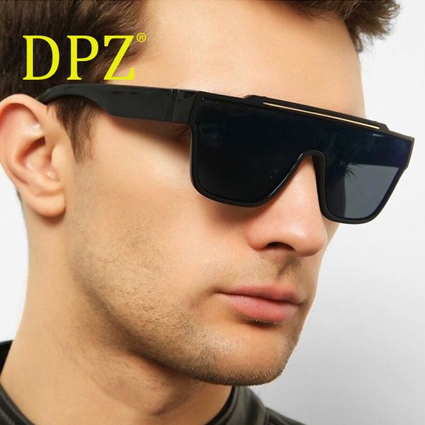 

new 2020 dpz flat-ins wind men's gold star lens sunglasses classic wild retro trend woman luxury sunglasses, White;black