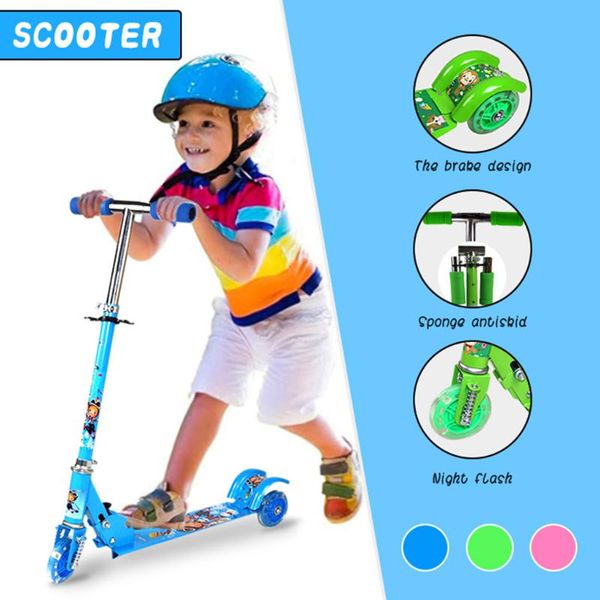 

забавный самокат для детей 3 колеса scooter led light up колеса регулируемая высота малышей открытый игрушки kickboard 20jun19