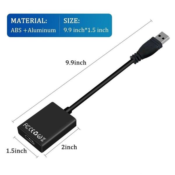

10pcs/lot usb 3.0 to hdmi converter usb3.0 to hdmi graphic adapter multi display cable for pc notebook projector hdtv hd 1080p