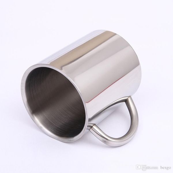 

stainless steel mountaineering mugs 300ml stainless steel double layer coffee mug cups outdoor portable camping cup with handle dh1116-1 t03