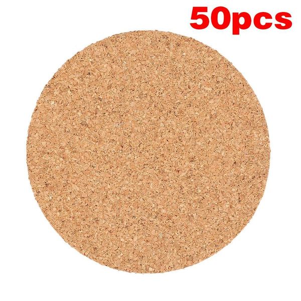 

table wood drink cup cork resistant plain kitchen round heat mat coffee decor 50pcs wrhome fzspl