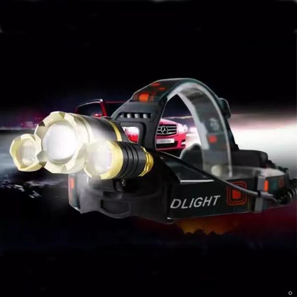 

t6+2xpe headlight 18650x2 battery 2000lumen 4 switch modes zoomable torch headlamp no.336