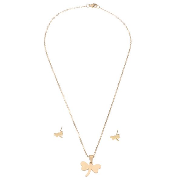 

dragonfly pendant necklace set for women jewelry collares friends chains girl novel accessories aesthetics suspension xl10245, Silver
