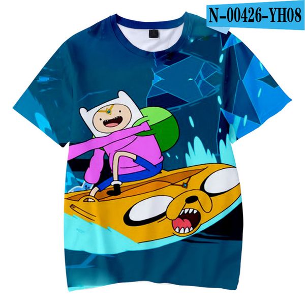 

adventure time with finn and jake short-sleeve bottoming novelty luxury 3d print shirts aesthetic harajuku comics men clothing