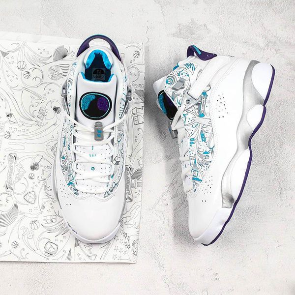 

2020 men 6 rings basketball shoes 6s rare vintage champion pack sliver wolf white blue fashion designer boys womens sports trainers sneakers, Black