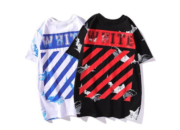 

19ss designer new trend full of shark stitching printing t-shirt casual short-sleeved personality wild, White;black