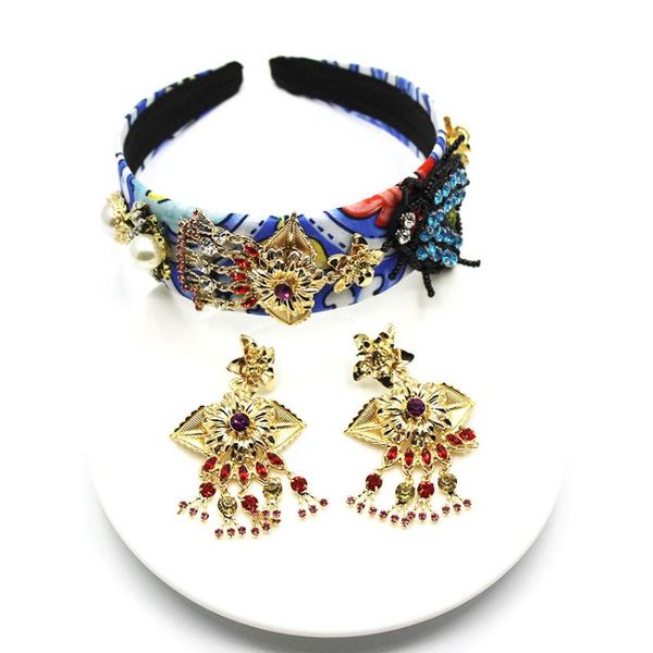 

baroque headbands bee wedding hair accessories pearl gold hairband crystal rhinestone wedding parure hair bands for women 2020, Golden;silver