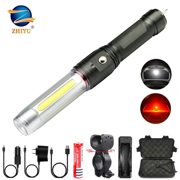 

zhiyu usb rechargeable led xpe + cob lamp 3 lighting modes waterproof with magnet lamp auto repair work
