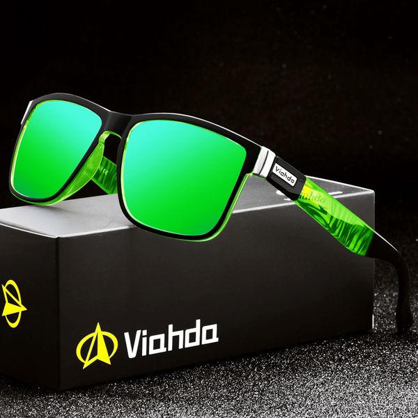 

viahda brand design polarized sunglasses men driving shades male sun glasses for women spuare mirror summer uv400 oculos, White;black