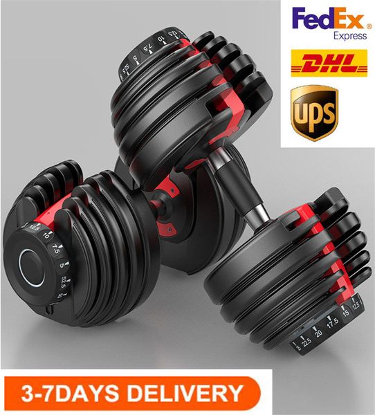 

dhl weight adjustable dumbbell 5-52.5lbs fitness workouts dumbbells tone your strength and build your muscles