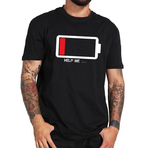 

help me energy low t shirt батареи смешные тенниски простой печати чистый хлопок размер eu дышащие удобная классные tops