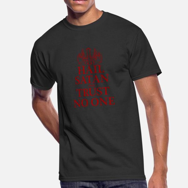 

радуйся сатана и траст no one t shirt men проектирование хлопка o шеи fit интересное юмор лето нормальная рубашка, White;black