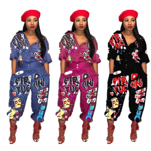 

summer fashion women's trend street hipster personality girl casual style letter print horn tube flare jumpsuit mid-waist belt, Black;white