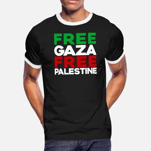 

gaza palestine t shirt men knitted tee shirt s-xxxl basic solid fitness new style spring letters shirt