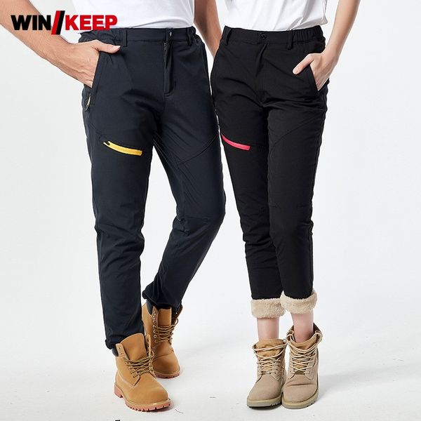 

winter thick lambswool pants men outdoor warm windproof 2 piece detachable walking hiking trousers skiing pants plus size, Black;green