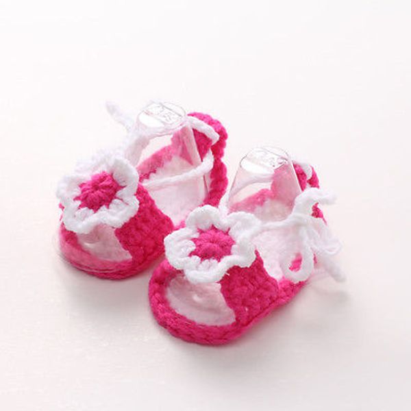 

newborn boys girls summer soft handmade flower crochet knit crib shoes
