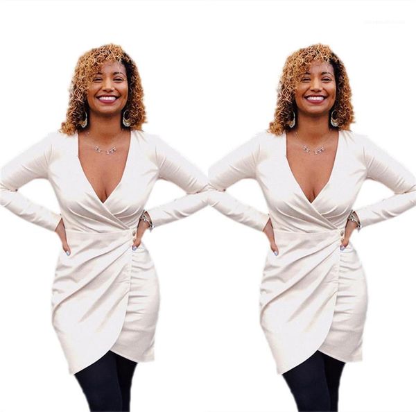 

casual slim long sleeved zipper dark v-neck bodycon dresses womens fashion club dresses womens party dresses solid color autumn, White;black