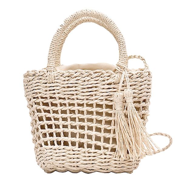 

hollow woven straw bag handbag summer beach shoulder bag handmade rattan tote for women