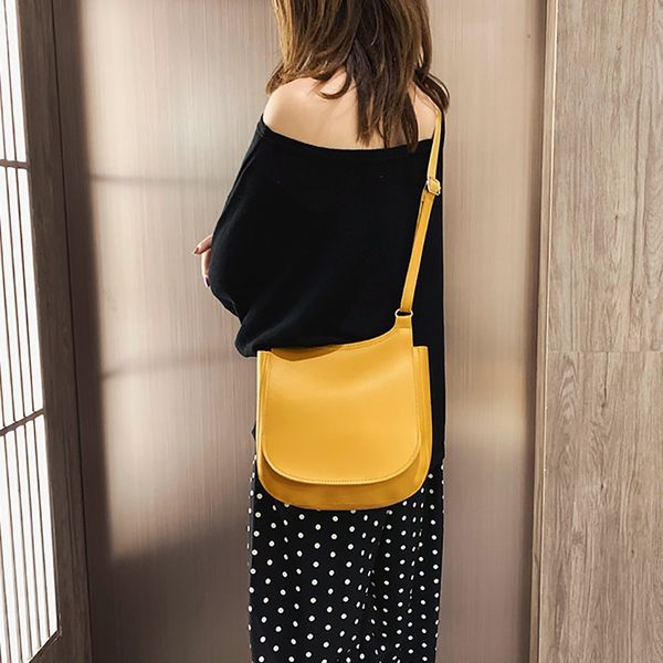 

women fashion wide solid color shoulder handbags female simple pu leather women large capacity pure color flap crossbody bags ye