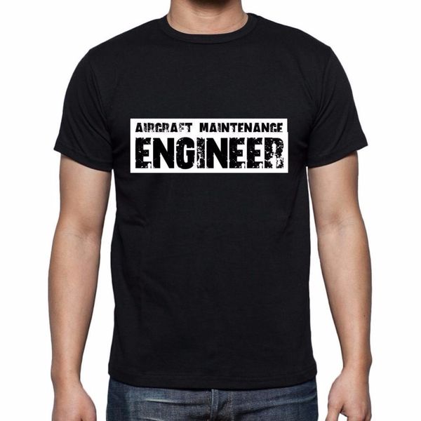 

cotton print men t shirt aircraft maintenance engineer homme occupation, noir, cotono-neck cool tee shirts