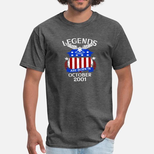 

legends are born in october 2001 t shirt men printing cotton round collar gents cute new style spring normal shirt