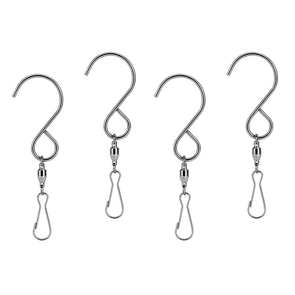 

4x hanging stainless steel swivel hooks clip for garden wind chime catcher